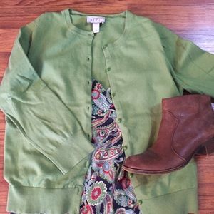 Green LOFT Cardigan